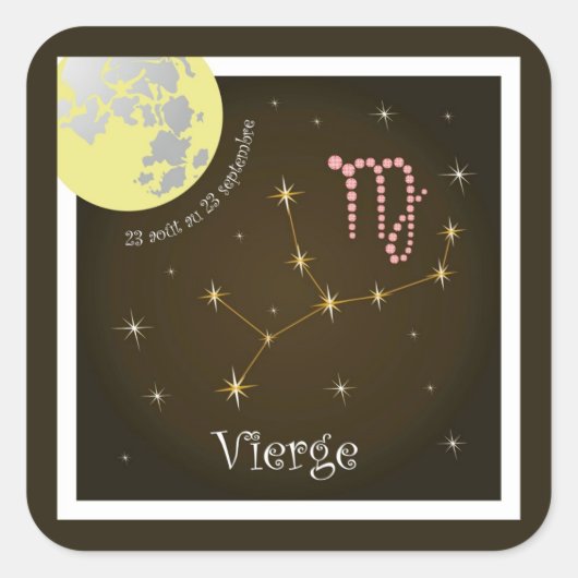 Vierge 23 août au 23 septembre Aufkleber スクエアシール (正面)
