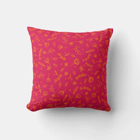 Vierkant sierkussen met botanische print クッション (正面)