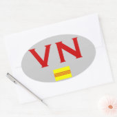 VIETNAM*ユーロスタイルバンパーステッカー 楕円形シール (封筒)