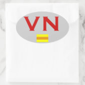 VIETNAM*ユーロスタイルバンパーステッカー 楕円形シール (バッグ)