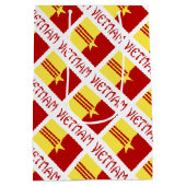 Vietnam and Vietnamese Unity Flag Tiled Your Name ミディアムペーパーバッグ (裏面)