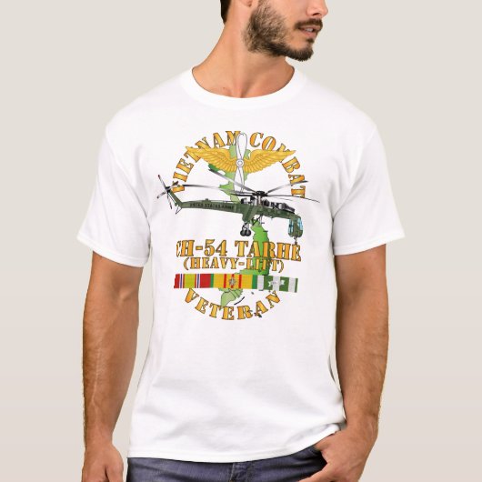 Vietnam Combat Vet - CH-54 Tarhe w VN SVC Tシャツ (正面)