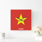 Vietnam Flag Dazzling Patriotic スクエア壁時計 (ホーム)
