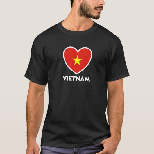 Vietnam Flag Heart Tシャツ (正面)