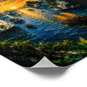 Vietnam: Golden Sunset Halong Bay Art Souvenir ポスター (角)