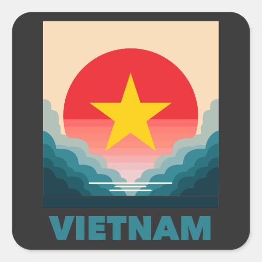 Vietnam Southeast Asia スクエアシール (正面)