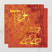 Vietnam Tetht 2020の金ゴールド飾パーティーSFC セーブザデート (正面/裏面)