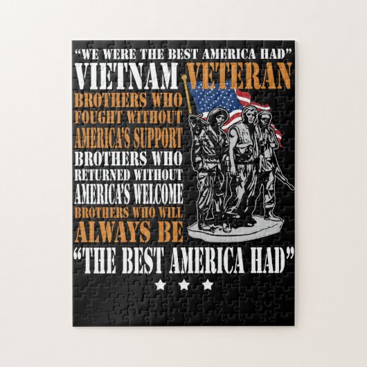 Vietnam Veteran The Best America Had Proud T Shirt ジグソーパズル (縦)
