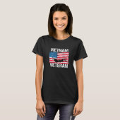Vietnam Veteran Transport Helicopter  US Flag Tシャツ (正面フル)