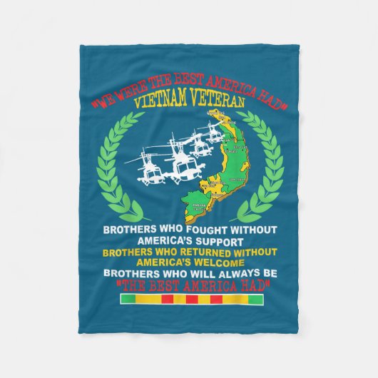 Vietnam Veteran We Were The America Had Map Helico フリースブランケット (正面)