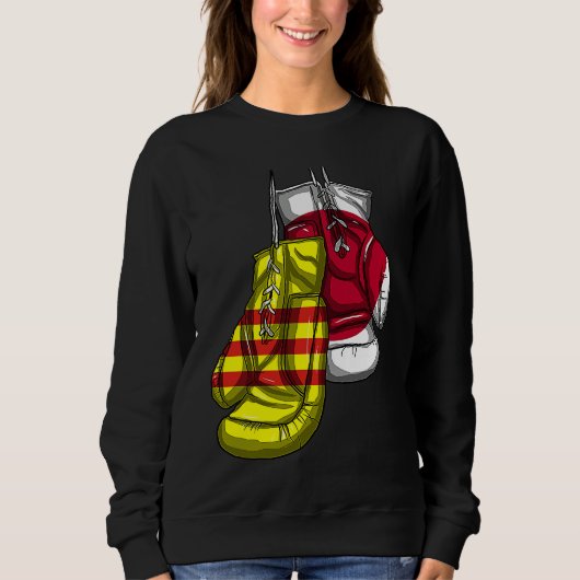 Vietnam Viet Kieu Flag Japanese Japan Proud Mixed  スウェットシャツ (正面)