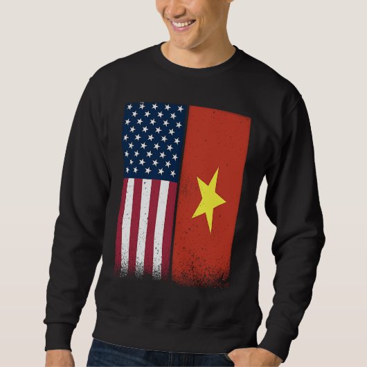 Vietnam  Vietnamese American Flags Proud USA Vietn スウェットシャツ (正面)