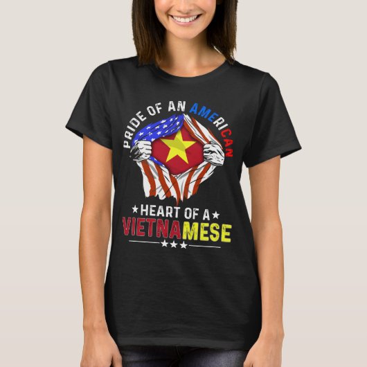 Vietnamese American Foreign Vietnam Flag Tシャツ (正面)
