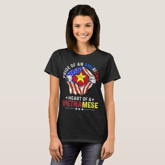 Vietnamese American Foreign Vietnam Flag Tシャツ (正面フル)