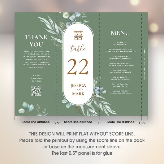 Vietnamese English Menu, Table Number & Thank you