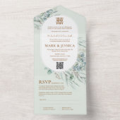 Vietnamese Eucalyptus Round Frame Wedding オールインワン招待状 (内側)