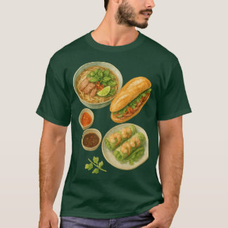 Vietnamese Food banh mi and pho soup Tシャツ