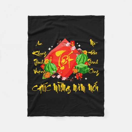 Vietnamese Lunar New Year 2026 Tet Viet Chuc Mung  フリースブランケット (正面)
