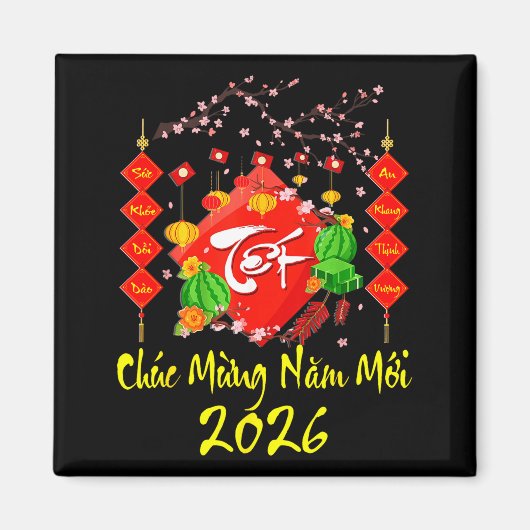 Vietnamese Lunar New Year 2026 Tet Viet Chuc Mung  マグネット (正面)