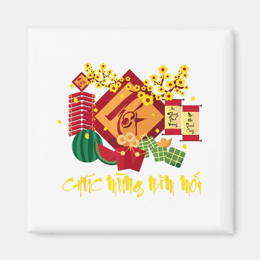 Vietnamese Lunar New Year 2026 Tet Viet Chuc Mung  マグネット (正面)