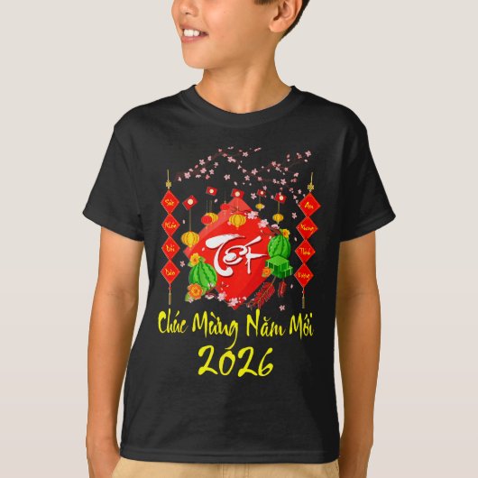Vietnamese Lunar New Year 2026 Tet Viet Chuc Mung  Tシャツ (正面)