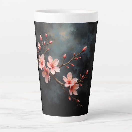 Vietnamese Peach Blossom Art カフェラテマグ (正面)