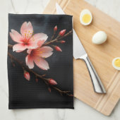 Vietnamese Peach Blossom Art キッチンタオル (四つ折り)