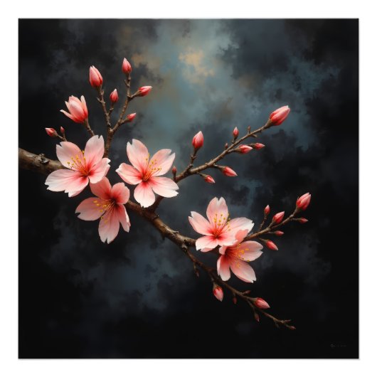 Vietnamese Peach Blossom Art フォトプリント (正面)