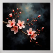 Vietnamese Peach Blossom Art ポスター (正面)