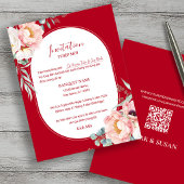 Vietnamese Peony Wedding Thiệp Mời with QR code