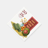 Vietnamese Tet 2026 with Symbolic Fruits & Flowers スタンダードカクテルナプキン (角)