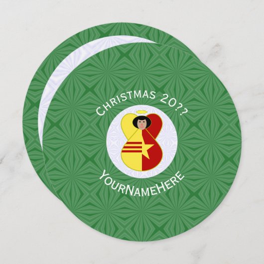 Vietnamese Unity Angel Christmas Flag Personalized 招待状 (正面/裏面)