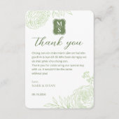 Vietnamese Wedding Ranunculus Green Thank You Card サンキューカード (正面)