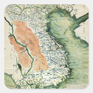 VietnamPanoramic MapVietnam スクエアシール