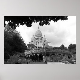 Vieux carrousel Sacré-Cœur de Montmartre Paris ポスター