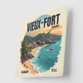 VIEUX-FORT GUADELOUPE スクエア壁時計 (傾斜)
