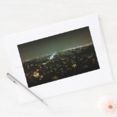 View 素晴らし Overlook the City Lights at Night 長方形シール (封筒)