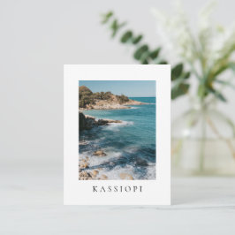 View at Kassiopi village coast, Corfu ポストカード