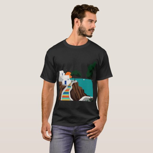 View of a Greek island boy Tシャツ (正面フル)