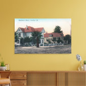 View of a Residence通り、Kid on Bike キャンバスプリント (インサイチュ (リビング))