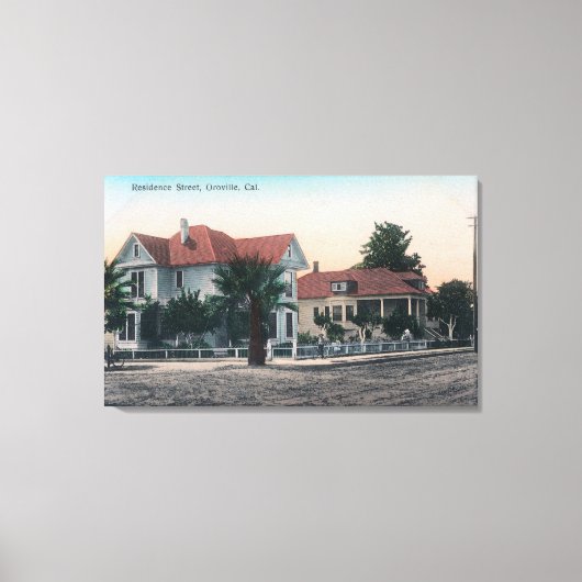 View of a Residence通り、Kid on Bike キャンバスプリント (正面)