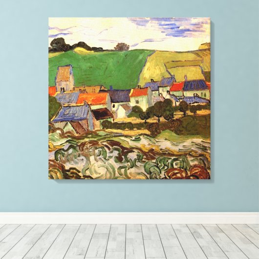 View of Auvers by Vincent vanゴッホ キャンバスプリント (インサイチュ (ウッドフロア))