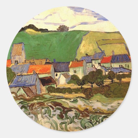 View of Auvers by Vincent vanゴッホ ラウンドシール (正面)