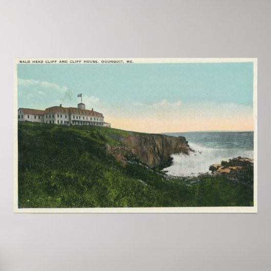 View of Bald Head Cliff & Exterior of Cliff Hous ポスター (正面)