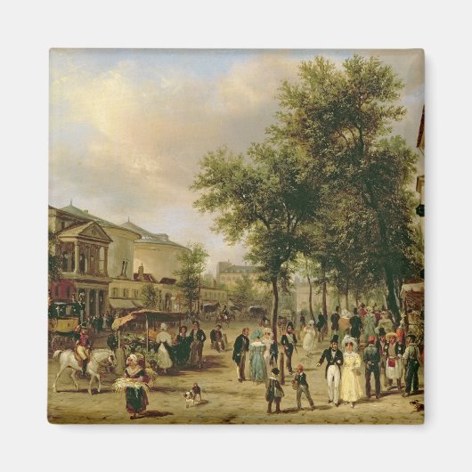 View of Boulevard Montmartre, Paris, 1830 マグネット (正面)