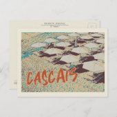 View of Cascaisビーチ，ポルトガル ポストカード (正面/裏面)