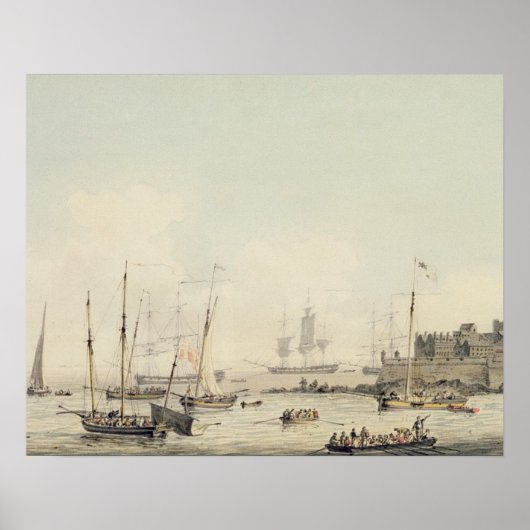 View of Castle Cornet, Guernsey, with Shipping, c. ポスター (正面)