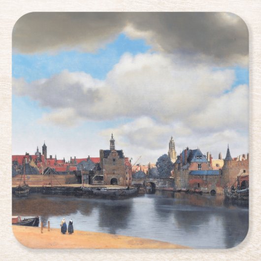 View of Delft, Johannes Vermeer, 1659-1660 スクエアペーパーコースター (正面)
