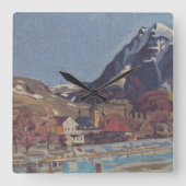 View of Dolný Kubín by Arnold Peter Weisz スクエア壁時計 (正面)