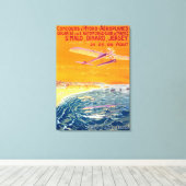View of Float飛行機in Air and Water Poster キャンバスプリント (インサイチュ (ウッドフロア))